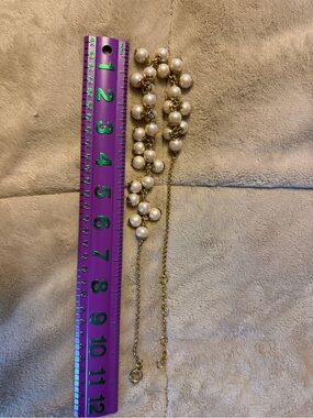J. Crew Gold-Tone Necklace with Cream Pearl Clusters